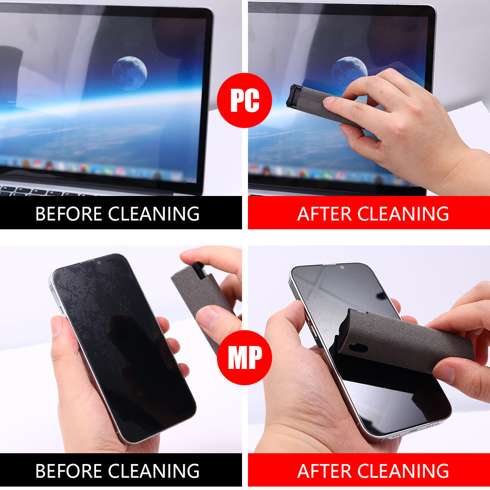 Mobile Phone Screen Cleaner Set - Integrated Storage for Portable Computer and Smartphone Cleaning